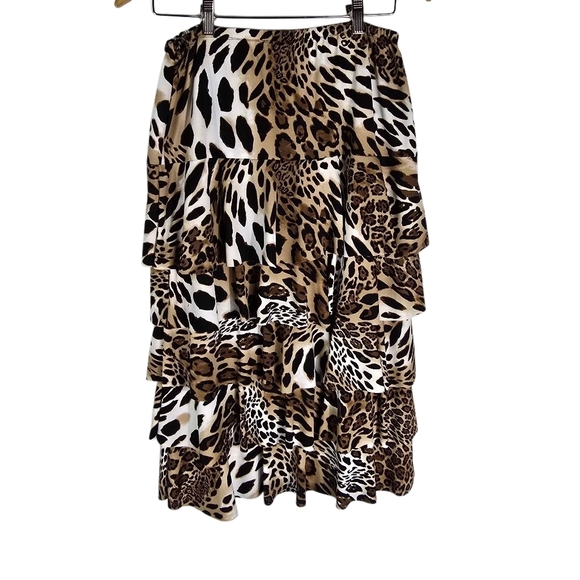 Nashi Orignal Chic Animal Print A-Line Skirt - Picture 2 of 11
